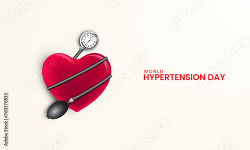 World Hypertension day, Hypertension design for social media banner, poster, 3D Illustration