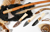 Stone Age Tools with Knives and Animal Fur