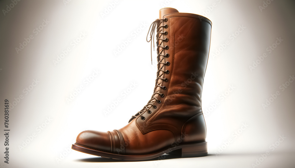 Rich tan colored men's footwear illustration, Digital illustration of men's leather shoes, Leather footwear digital rendering, Classic men's dress shoes in 3D