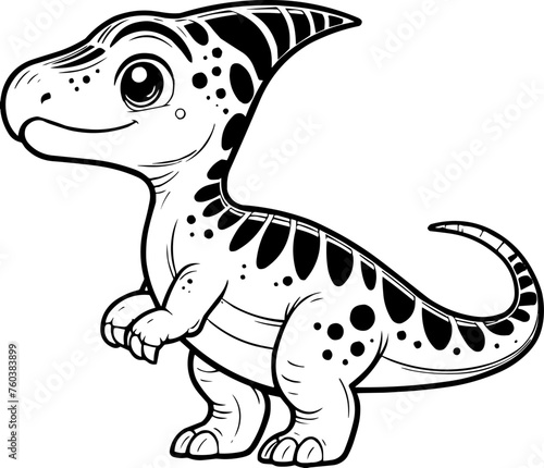 Coloring pages for kids -Parasaurolophus