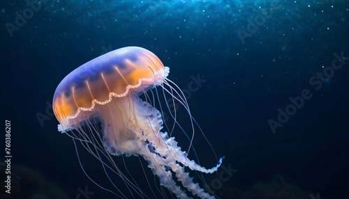 A Jellyfish In A Sea Of Twinkling Ocean Life