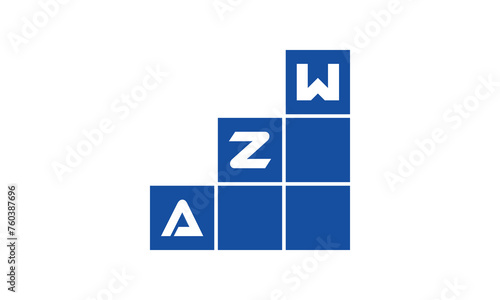 AZW initial letter financial logo design vector template. economics, growth, meter, range, profit, loan, graph, finance, benefits, economic, increase, arrow up, grade, grew up, topper, company, scale photo