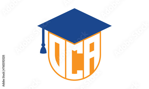 OCA initial letter academic logo design vector template. monogram, abstract, school, college, university, graduation, symbol, shield, model, institute, educational, coaching canter, tech, sign, badge