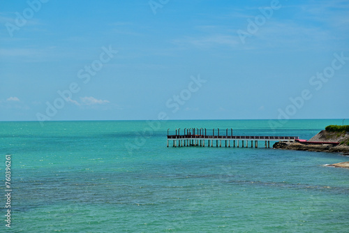 Beautiful sea clear water, relaxing in your holiday at Khanom beach Nakhon si thammarat Thailand.