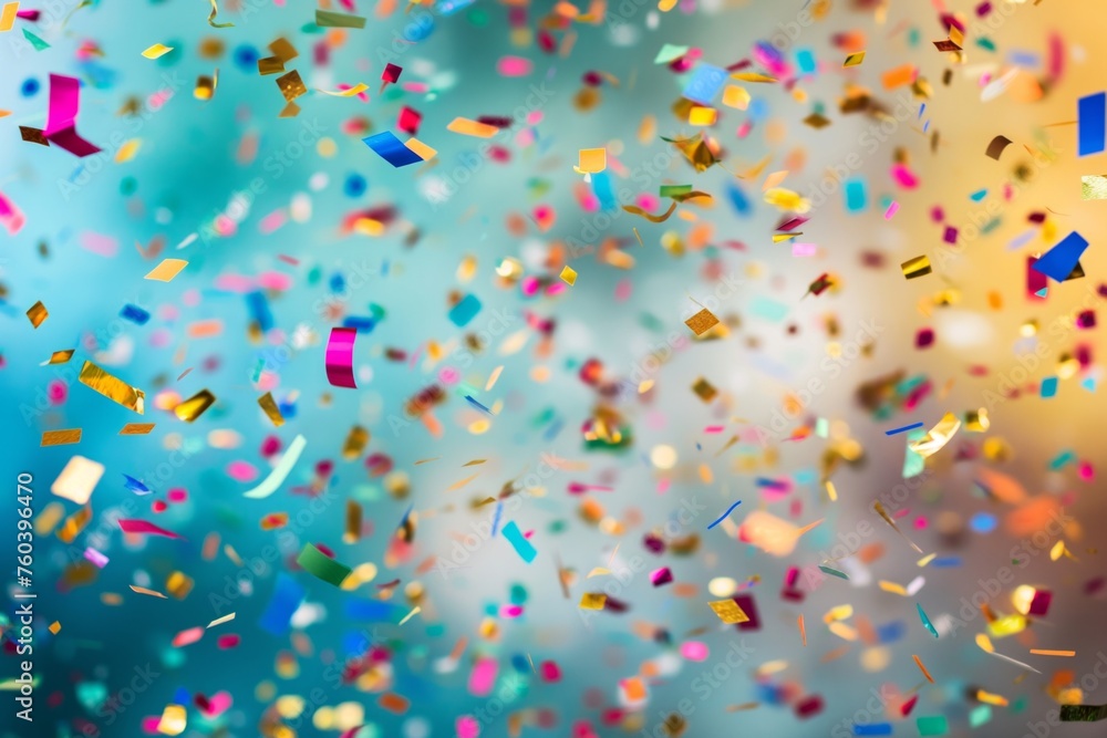 Multicolored confetti flying at the celebration Multicolored confetti flying at the celebration