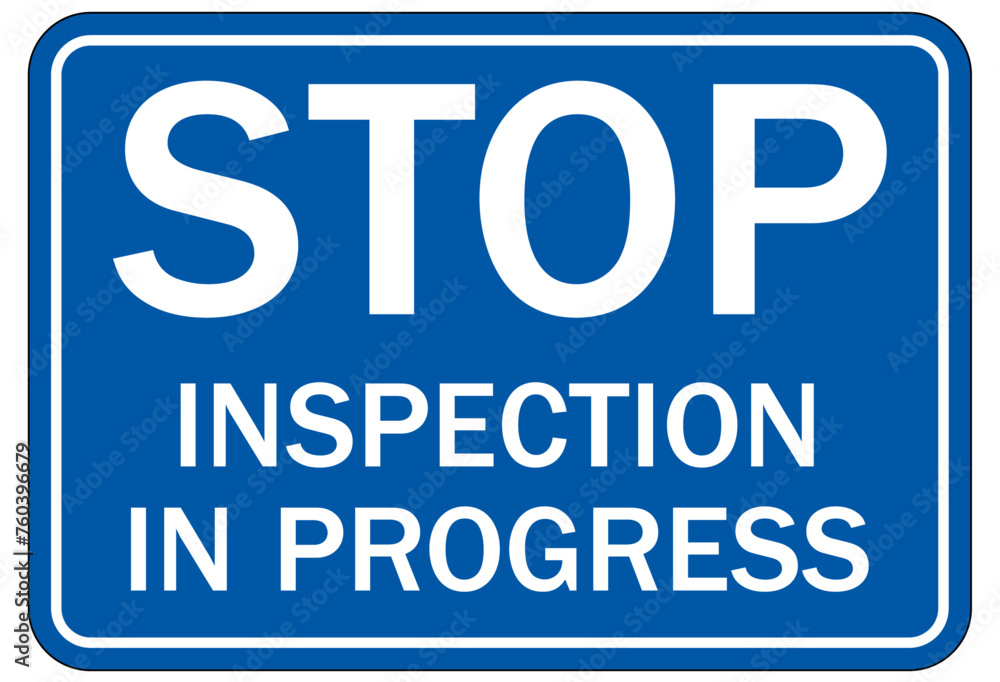 Railroad safety sign stop inspection in progress