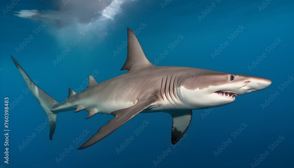 A Hammerhead Shark With Its Distinctive Dorsal Fin