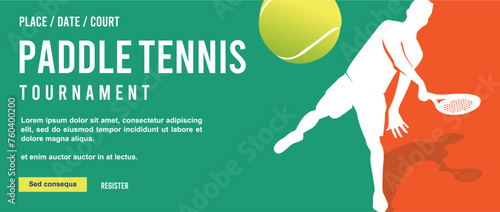 Great attractive simple and memorable Paddle tennis poster for competition and tournament event	