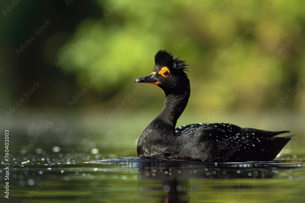 The scoter( Melanitta fusca) is a waterfowl of the family Anatidae The scoter( Melanitta fusca) is a waterfowl of the family Anatidae