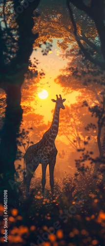 Conceptual scenic view with animal motif  macro shot  twilight hues  unique