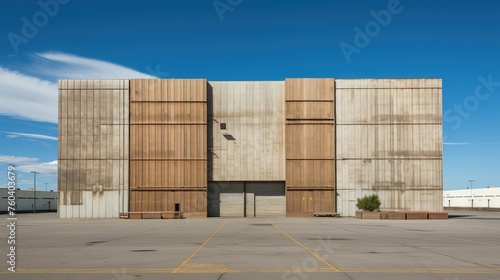 distribution box warehouse building illustration facility inventory, packaging containers, crates pallets distribution box warehouse building