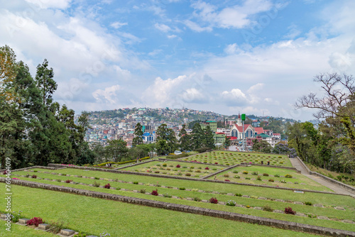 View of the kohima war cemetery in nagaland  India. photo