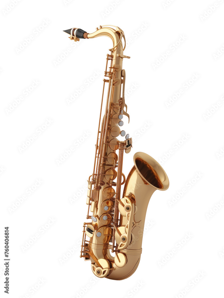 Naklejka premium Golden saxophone isolated