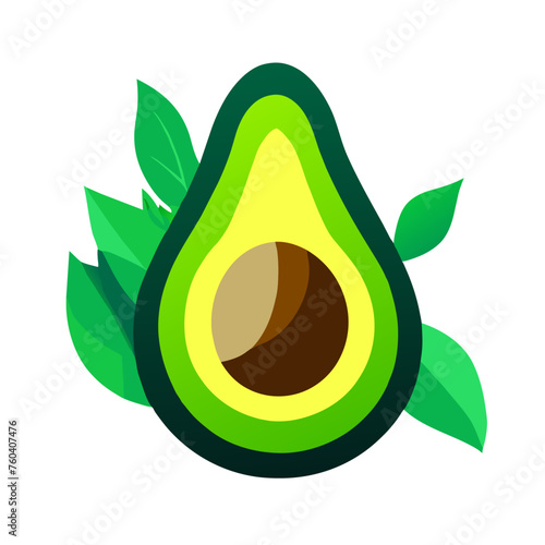 Avocado growing naturally in a green environment.