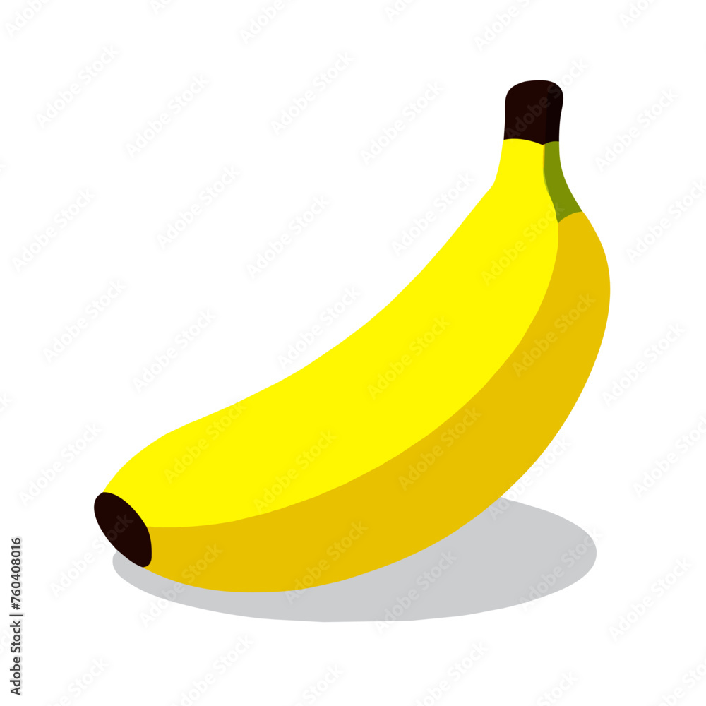 A yellow banana with brown spots on its peel, isolated on a white background.
