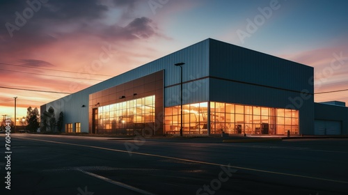 facility industrial warehouse building illustration construction space, manufacturing supply, chain inventory facility industrial warehouse building