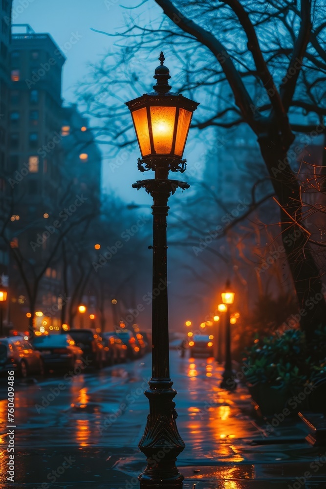 View of illuminated street light against sky at night
