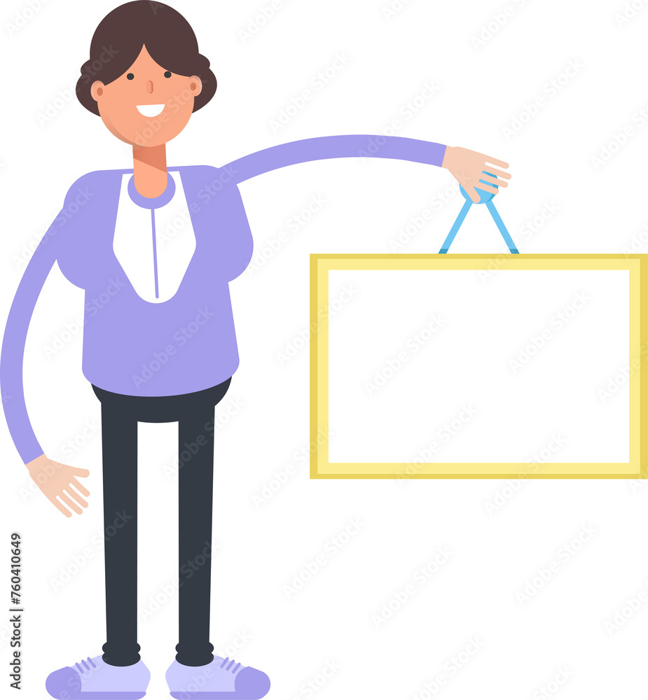 Woman Character Holding Blank Signage
Woman Character Holding Blank Signage