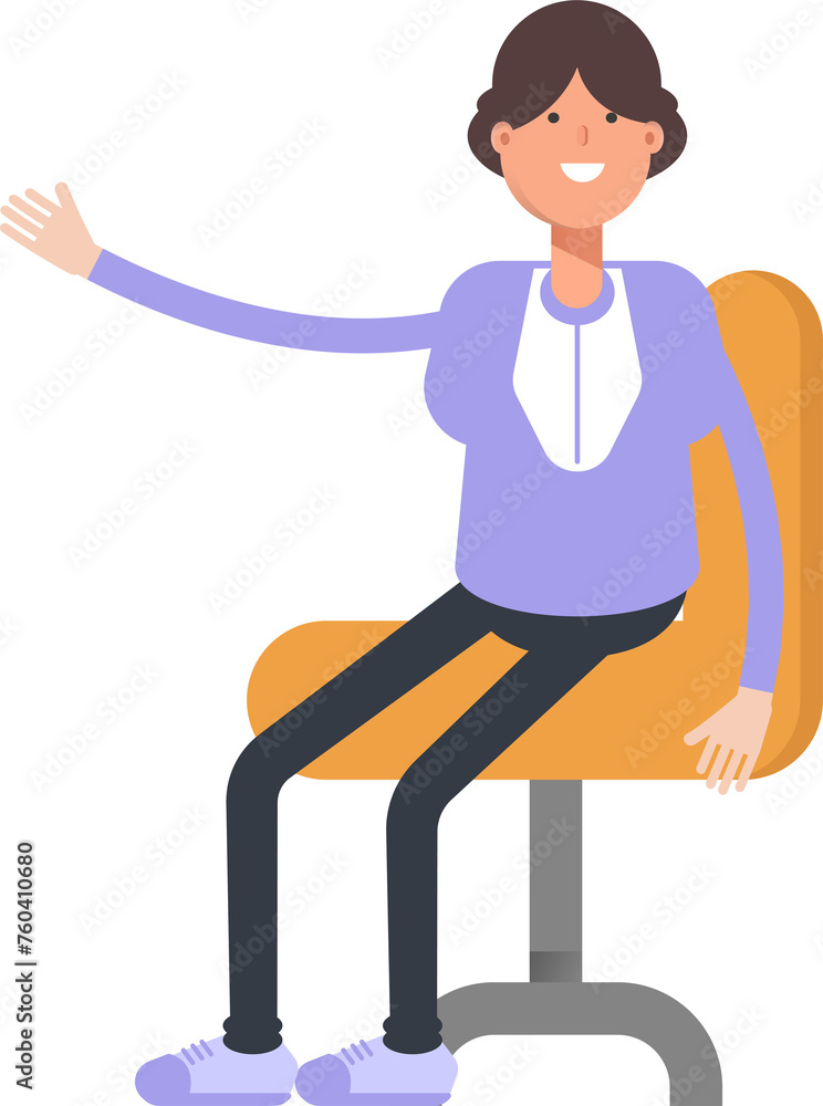 Woman Character Sitting on Office Chair
Woman Character Sitting on Office Chair