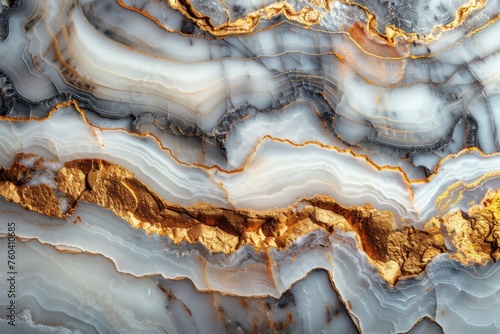 Texture of white marble with gold veins.