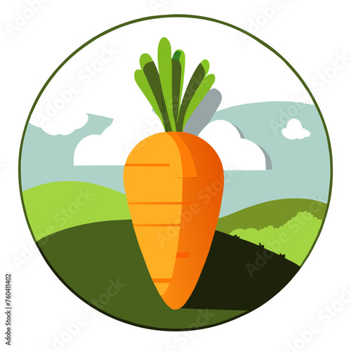 Carrots growing naturally in the garden.