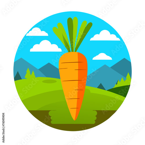 A fresh, vibrant, and juicy carrot resting in the beauty of nature's embrace.