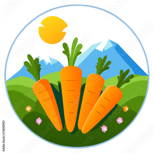 Carrots bathe in the golden glow of nature's sunlight.