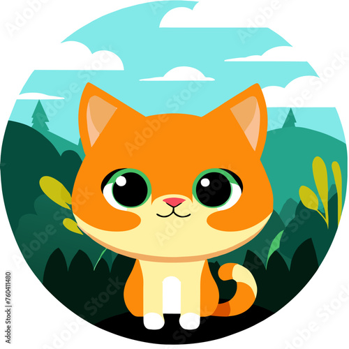 A fluffy feline companion basks gracefully in the dappled sunlight of nature's embrace.