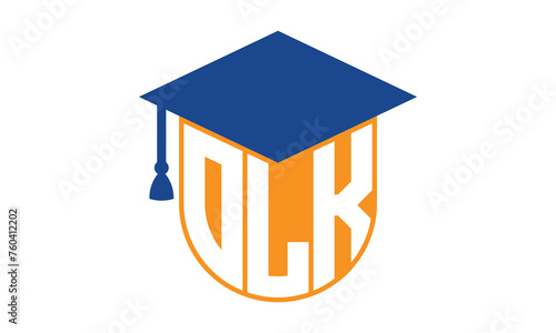 OLK initial letter academic logo design vector template. monogram, abstract, school, college, university, graduation, symbol, shield, model, institute, educational, coaching canter, tech, sign, badge photo