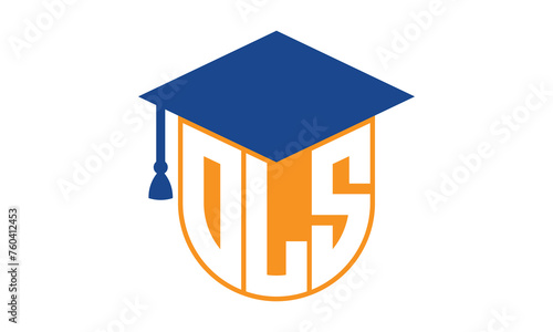 OLS initial letter academic logo design vector template. monogram, abstract, school, college, university, graduation, symbol, shield, model, institute, educational, coaching canter, tech, sign, badge