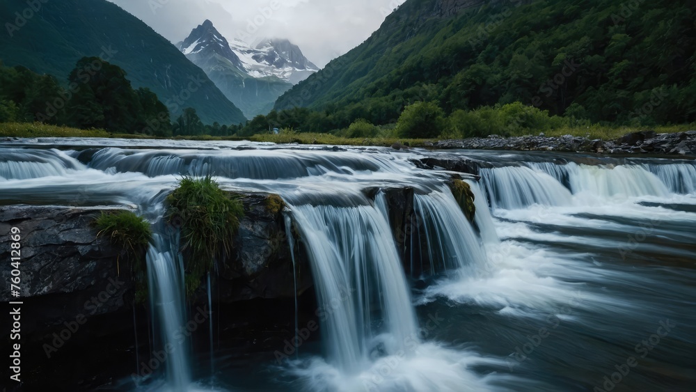 Fototapeta premium waterfall in the mountains