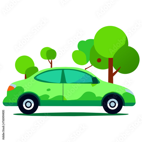 Adorable cars parked amidst lush greenery, creating a picturesque scene.