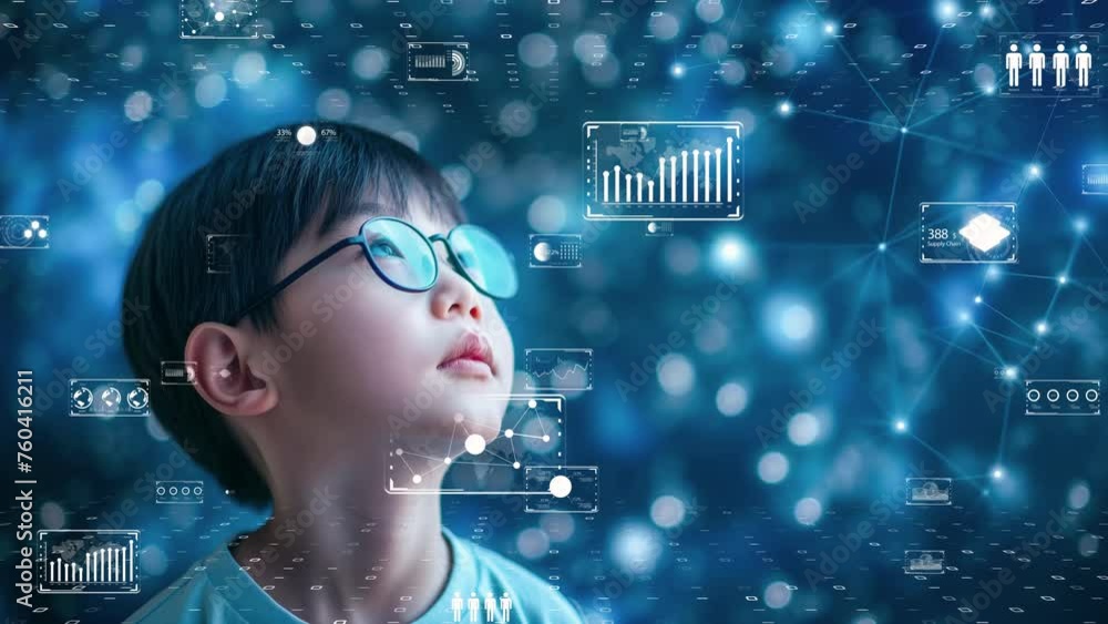 Educational future with a young student learning through augmented ...