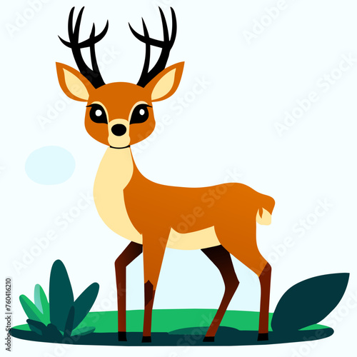 Amidst the verdant tapestry of nature  a graceful deer bounds with whimsical charm.