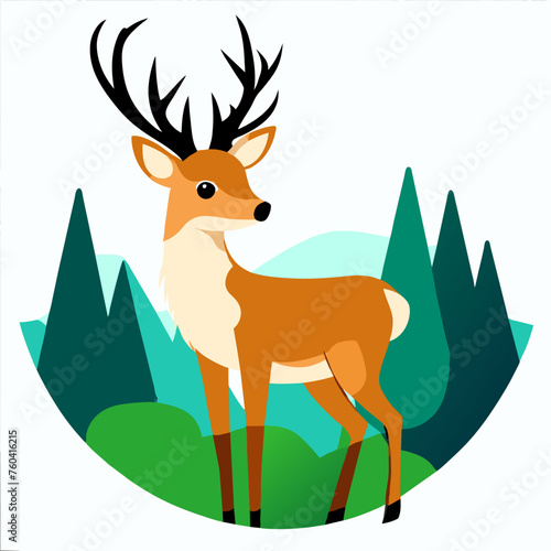 Cute deer frolic in a natural setting.