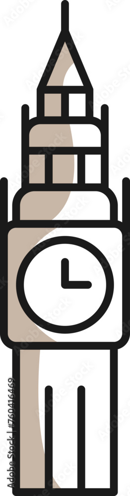 The elizabeth tower line icon The elizabeth tower line icon