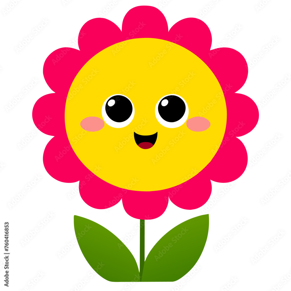 Cute daisy flower with soft pink petals and a yellow center.