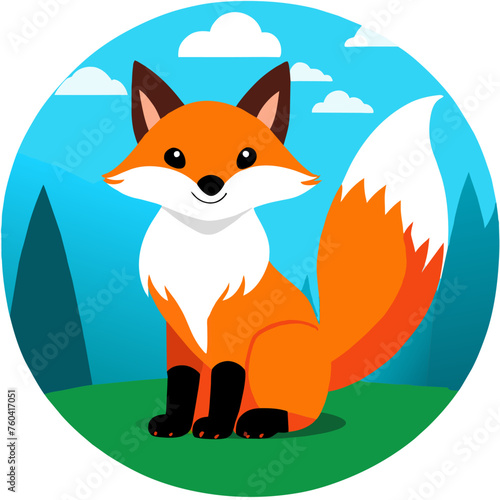 A cute fox peeks out from behind a tree, its keen eyes scanning the surroundings.