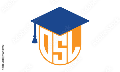 OSL initial letter academic logo design vector template. monogram, abstract, school, college, university, graduation, symbol, shield, model, institute, educational, coaching canter, tech, sign, badge photo