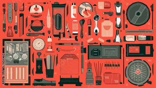 flatlay knoling vector illustration
