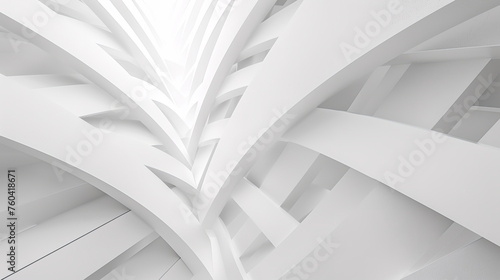 Dynamic white background with intersecting lines and geometric shapes white and gray and geometric style with simple lines and corners, Technology abstract polygons paper texture with copy space