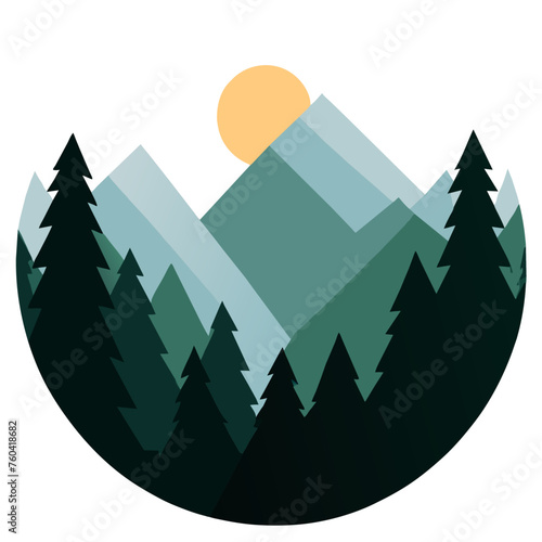 The picturesque mountain range captivates with its gentle slopes and verdant landscapes.