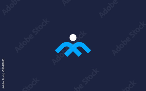 letter m with people logo icon design vector design template inspiration