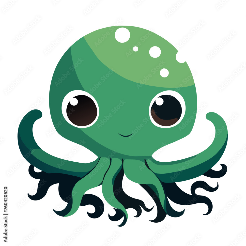 A cute octopus with curious eyes and vibrant colors explores the depths of its watery home. A cute octopus with curious eyes and vibrant colors explores the depths of its watery home.