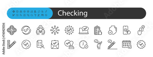 set of checkmark icons, approve, validate,