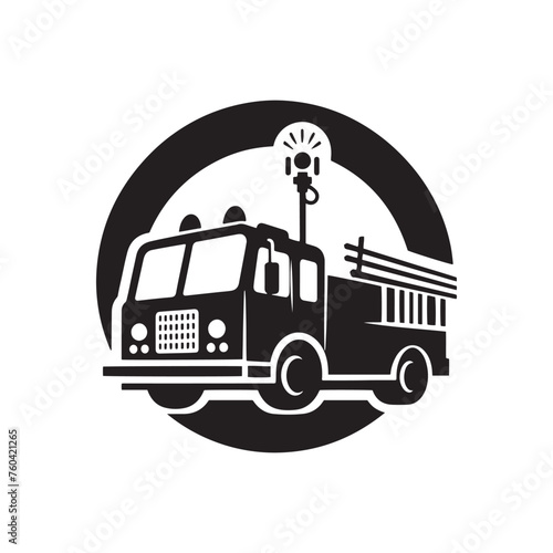 Blazing Rescuers: Firetruck Silhouette Vector Set for Emergency Response Designs and Safety-themed Projects. Firetruck Illustration.