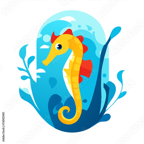 A charming seahorse graces the ocean with its unique and adorable appearance.