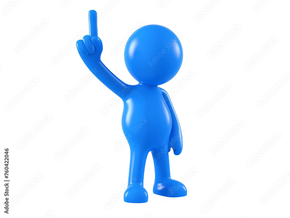 abstract human figure with raised finger 3d style abstract human figure with raised finger 3d style