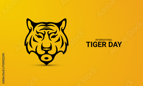 International Tiger day  Tiger face line art  tiger  Save Tiger concept  design for poster  banner  vector illustration.