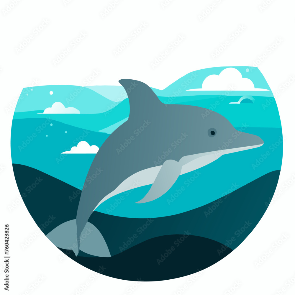 Obraz premium The dolphin gracefully leaped out of the water, showcasing its natural beauty and agility.